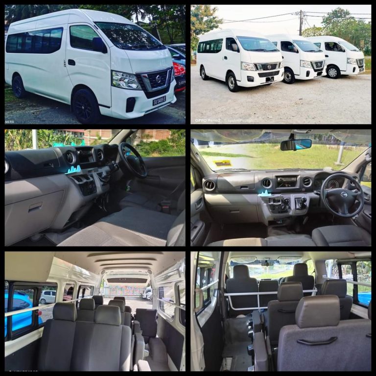 Van Nissan Urvan untuk disewa di Kota Kinabalu, bahagian luar dan dalaman